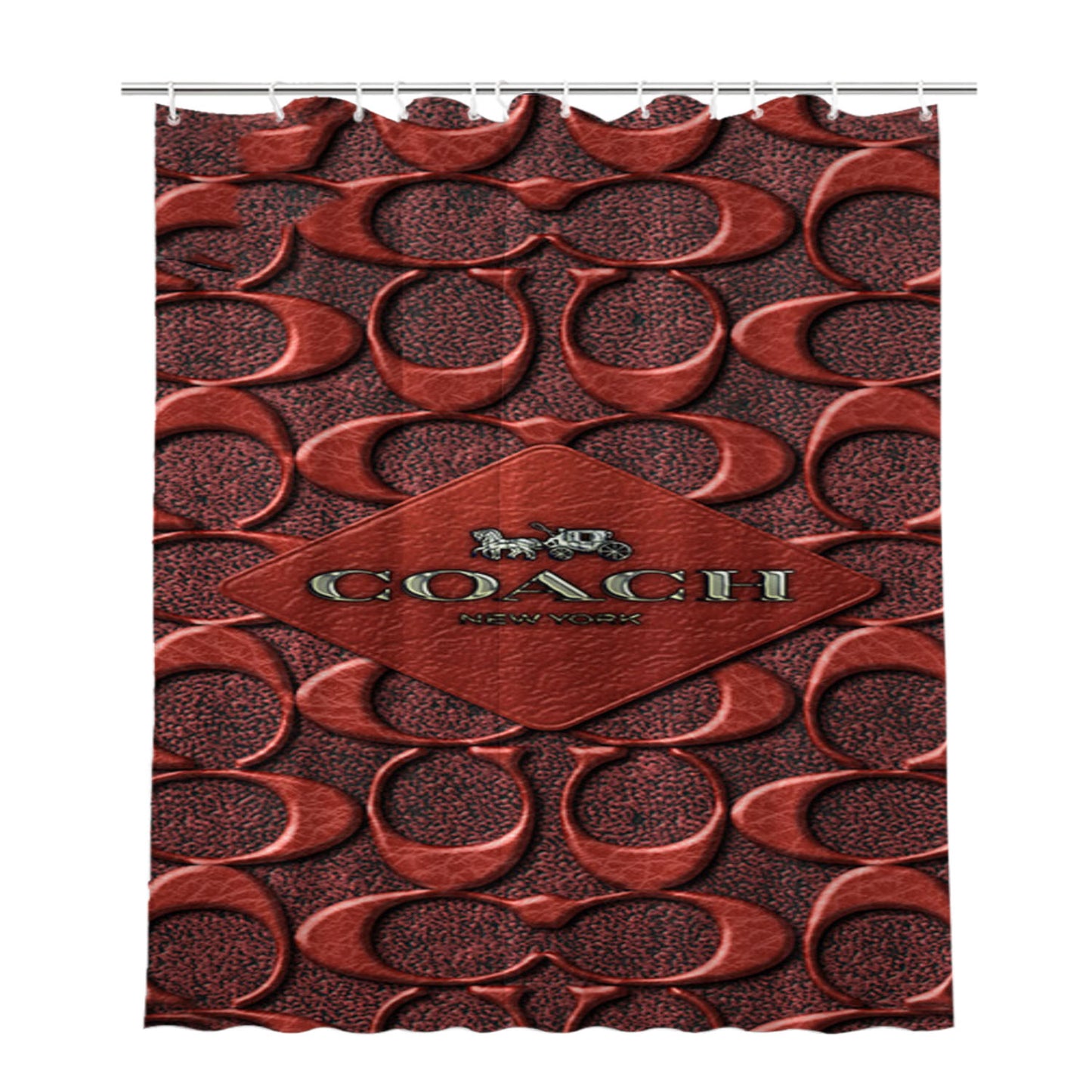 Coach New York Brown Bathroom Shower Curtain Fabric Waterproof | 66 X 72 Inch
