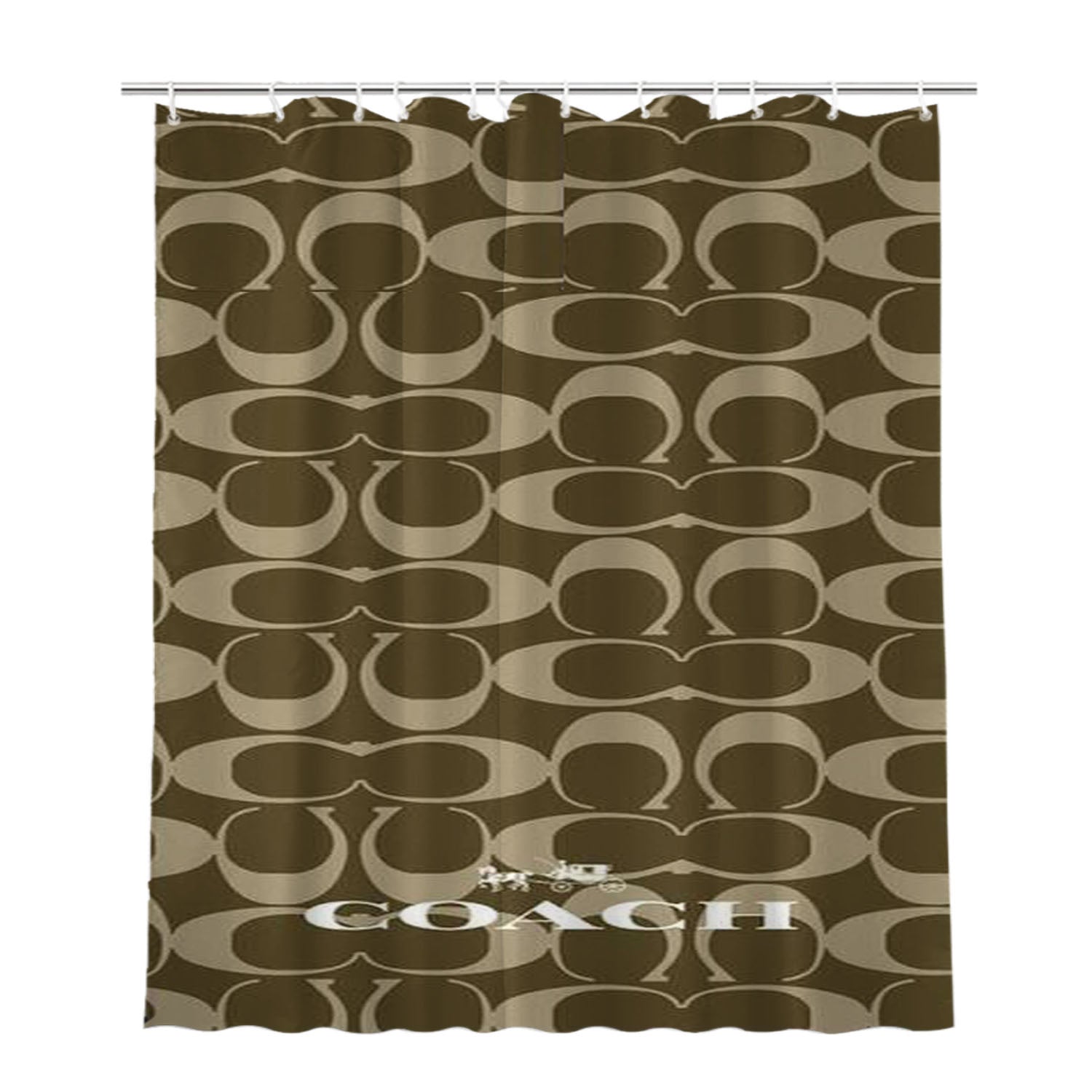 Coach New York Icon Bathroom Shower Curtain Fabric Waterproof | 66 X 72 Inch