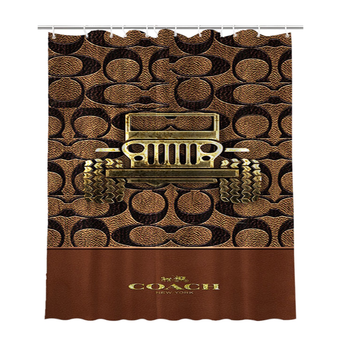 Coach New York Jeep Bathroom Shower Curtain Fabric Waterproof | 66 X 72 Inch