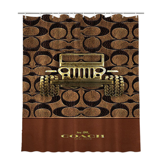 Personalized Coach New York Jeep Shower Curtain Farmhouse Bathroom Decor