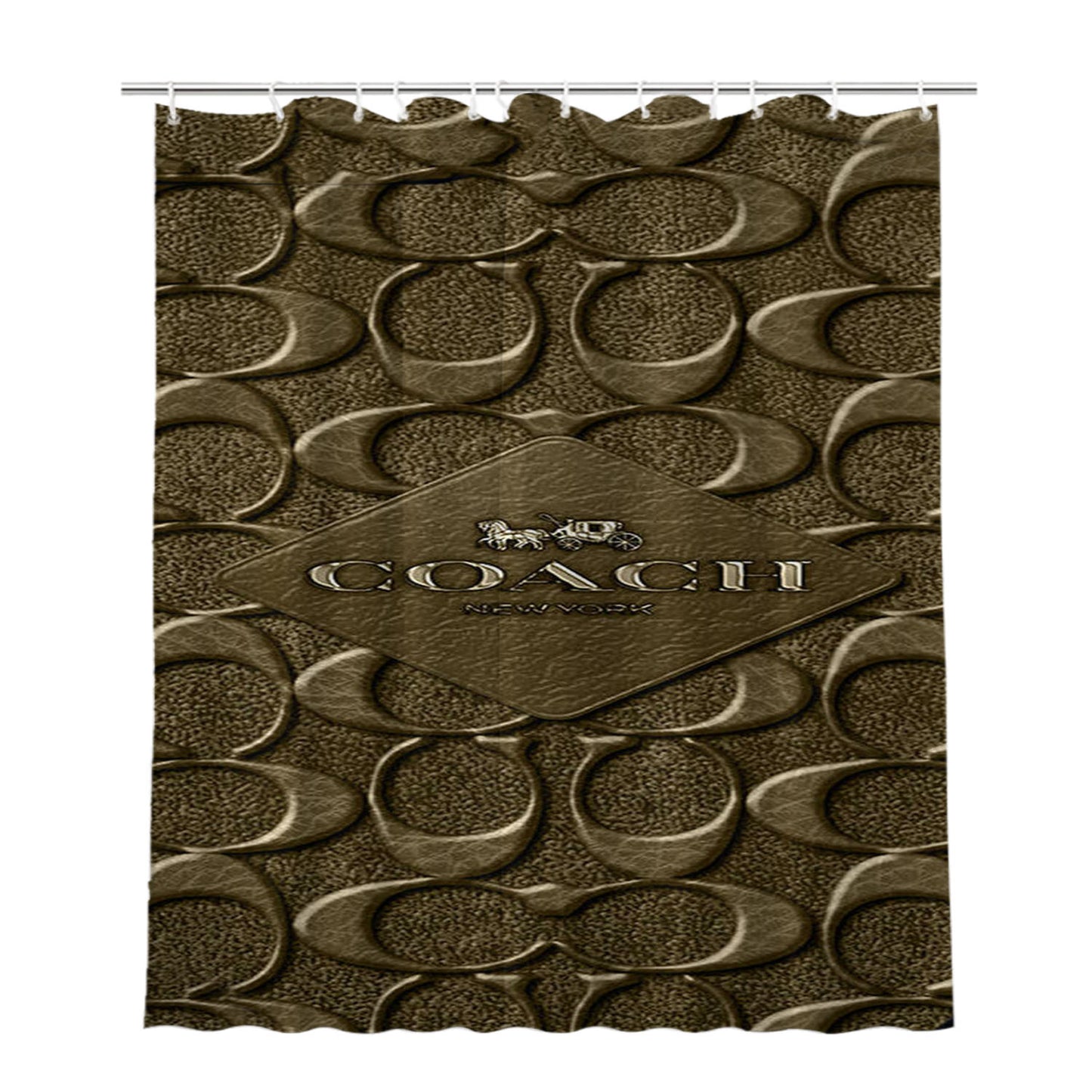 Coach New York Logo Bathroom Shower Curtain Fabric Waterproof | 66 X 72 Inch
