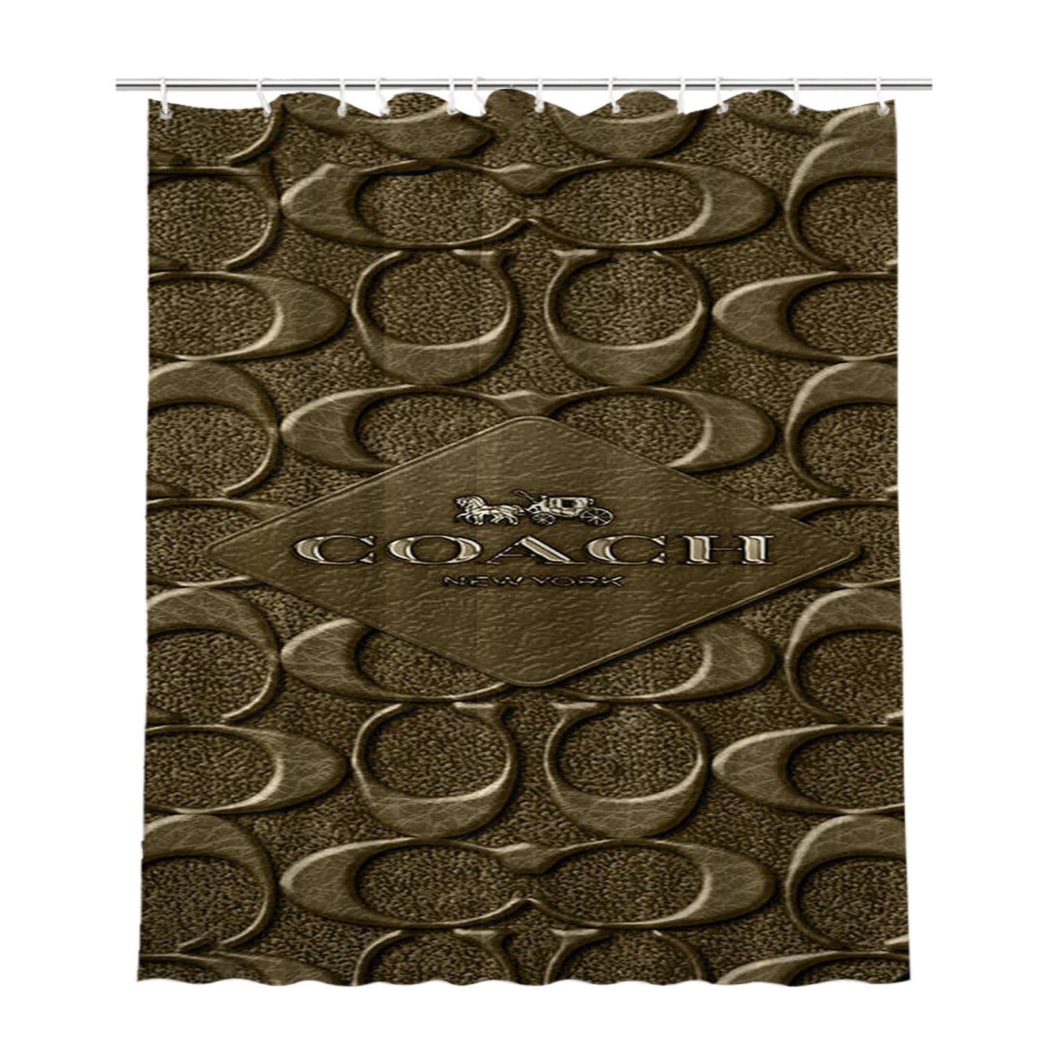 Coach New York Logo Bathroom Shower Curtain Fabric Waterproof | 66 X 72 Inch