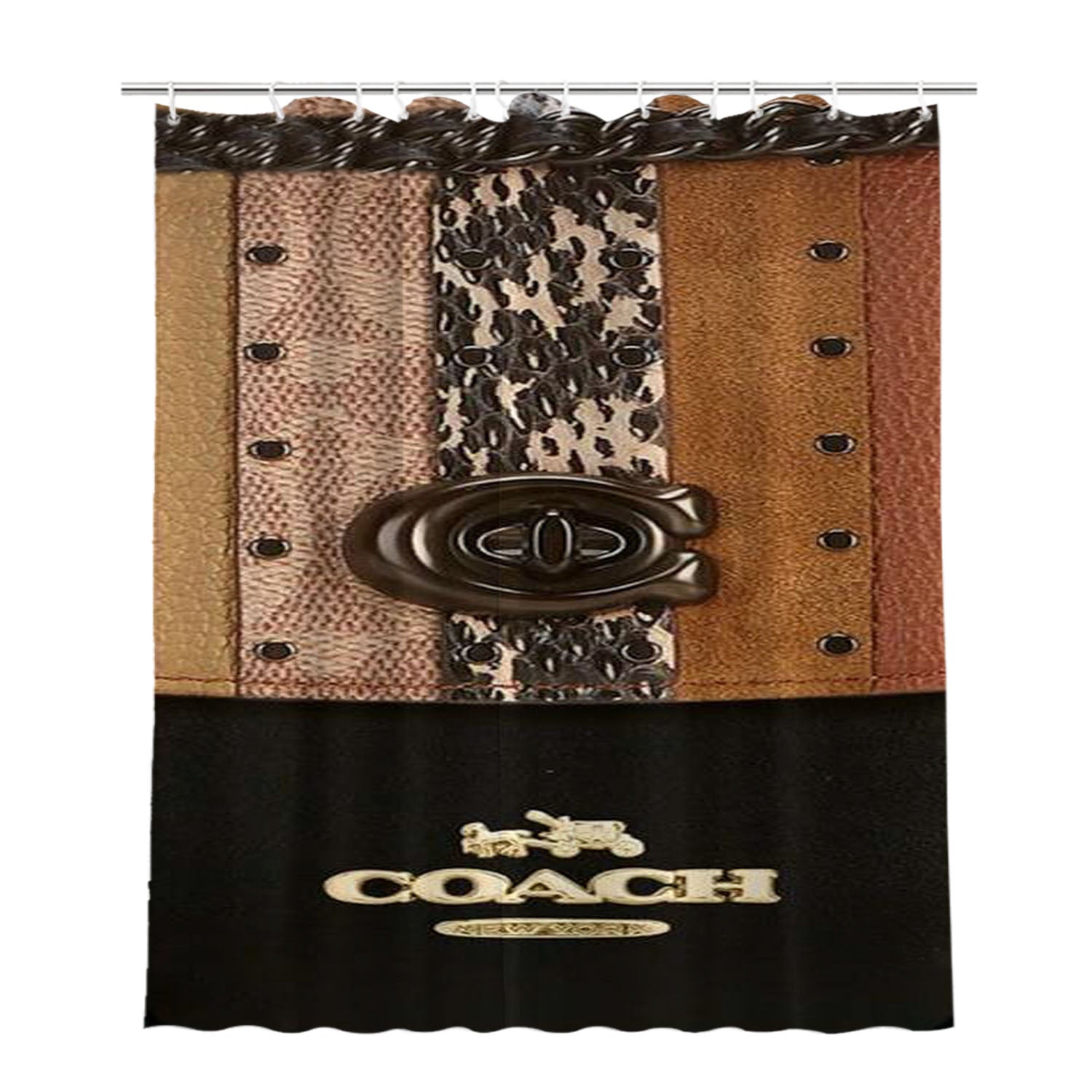 Coach New York New Bathroom Shower Curtain Fabric Waterproof | 66 X 72 Inch