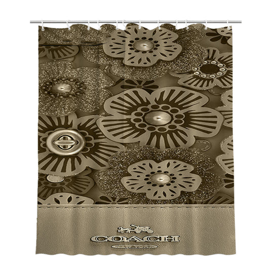 Coach New York Tea Rose Bathroom Shower Curtain Fabric Waterproof