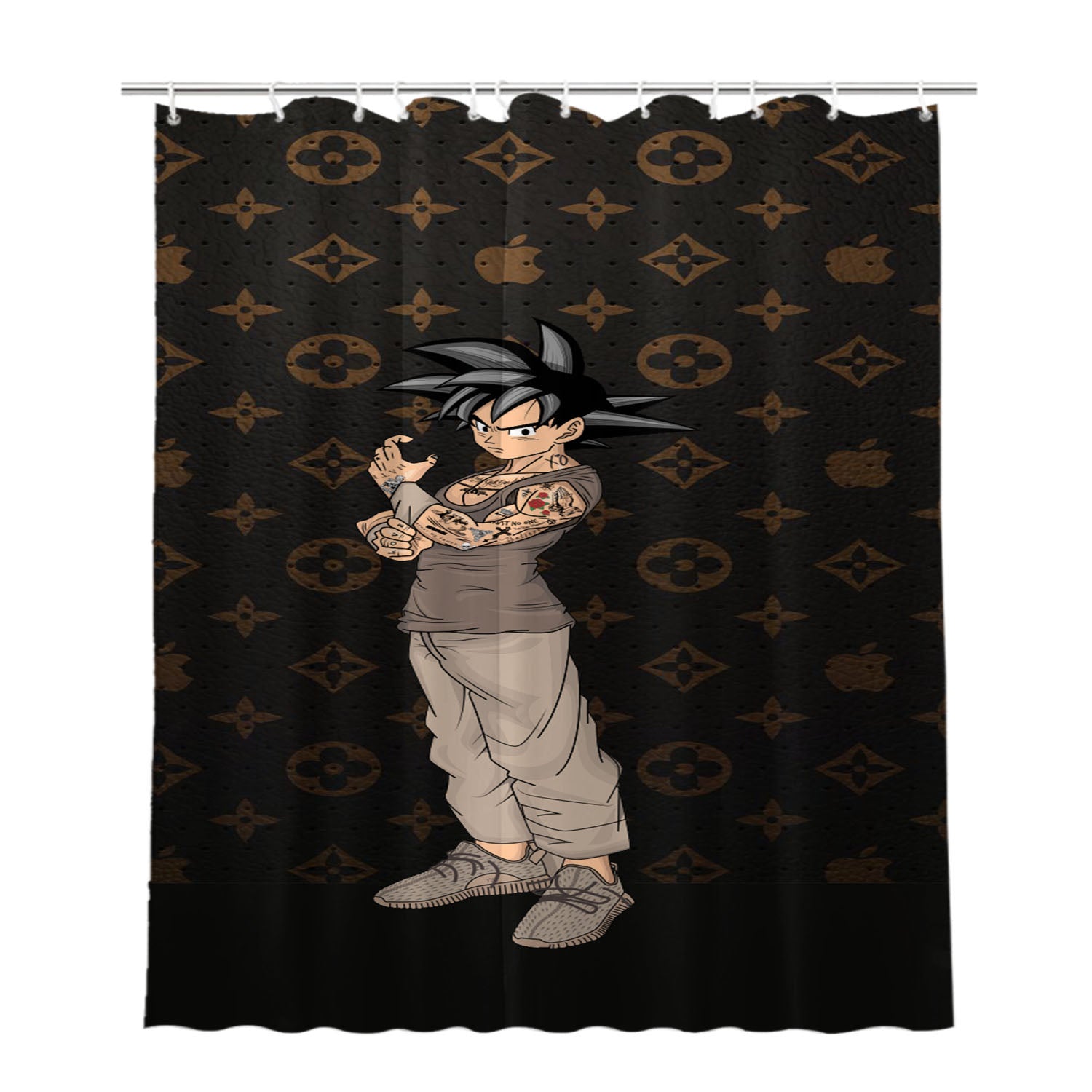 Dragon Ball Son Goku Louis Vuitton Bathroom Shower Curtain Fabric Waterproof | 66 X 72 Inch