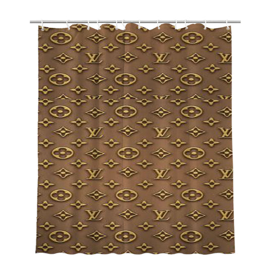 Emboss Louis Vuitton Bathroom Shower Curtain Fabric Waterproof
