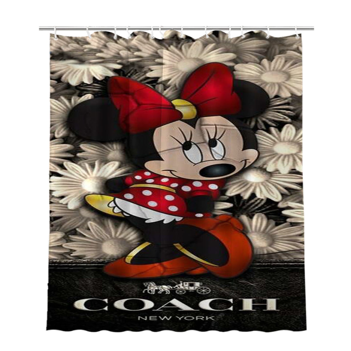 Flowers Coach Minnie Mouse New 43 Bathroom Shower Curtain Fabric Waterproof | 66 X 72 Inch