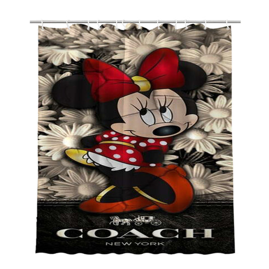 Flowers Coach Minnie Mouse New 43 Bathroom Shower Curtain Fabric Waterproof