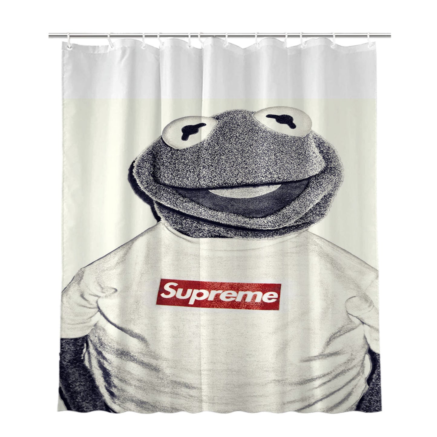 Kermit Shirt Supreme Bathroom Shower Curtain Fabric Waterproof | 66 X 72 Inch