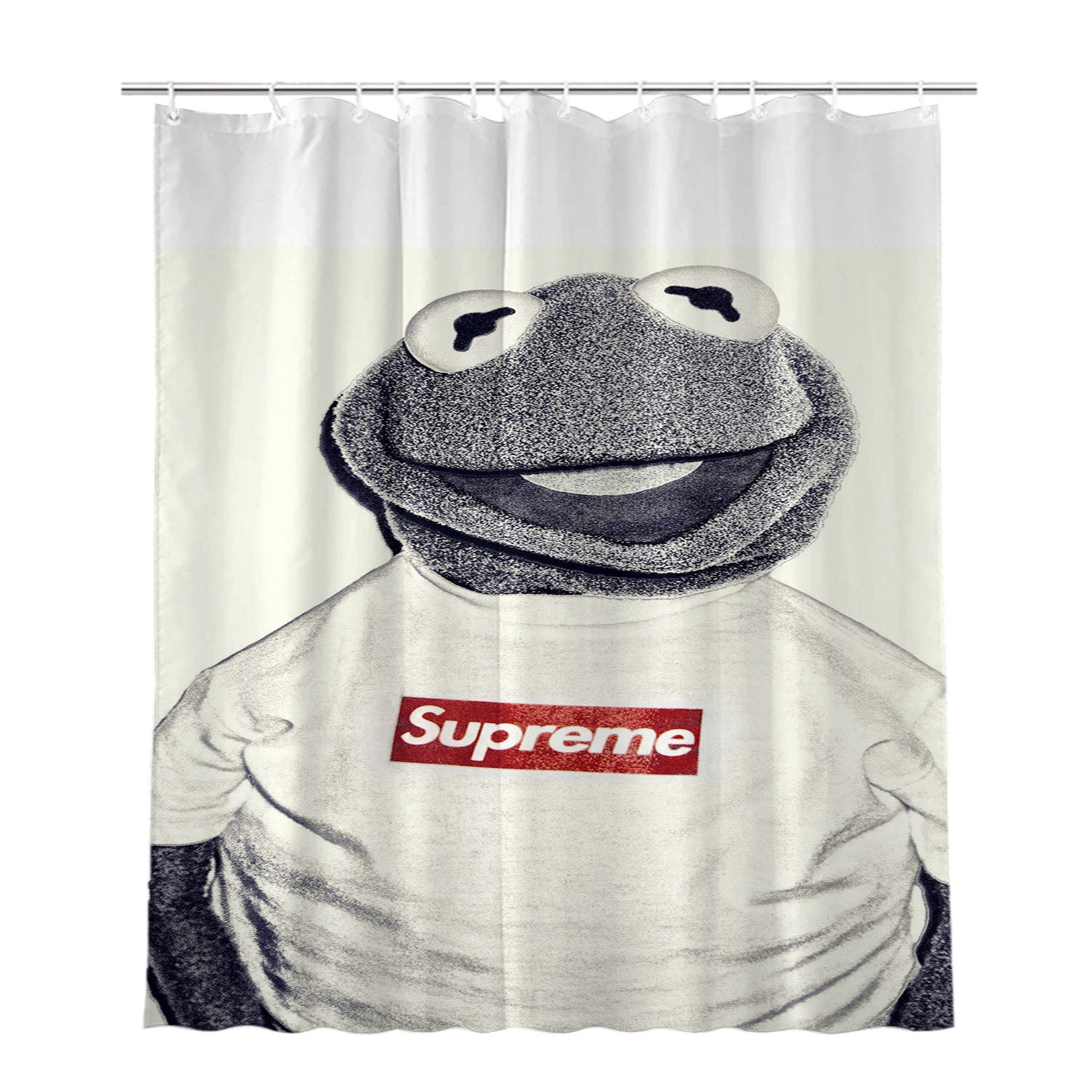 Kermit Shirt Supreme Bathroom Shower Curtain Fabric Waterproof | 66 X 72 Inch