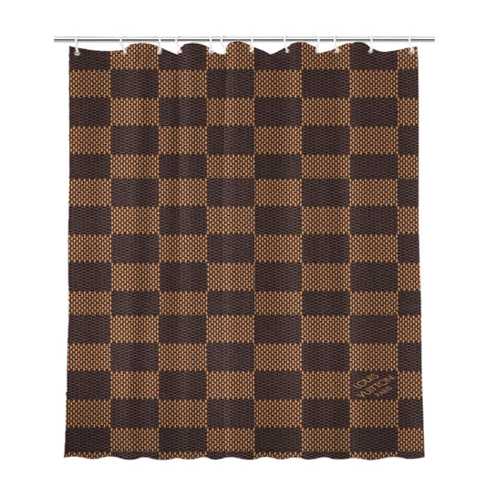 Louis Vuitton Bucket Damier Wallpaper Bathroom Shower Curtain Fabric Waterproof