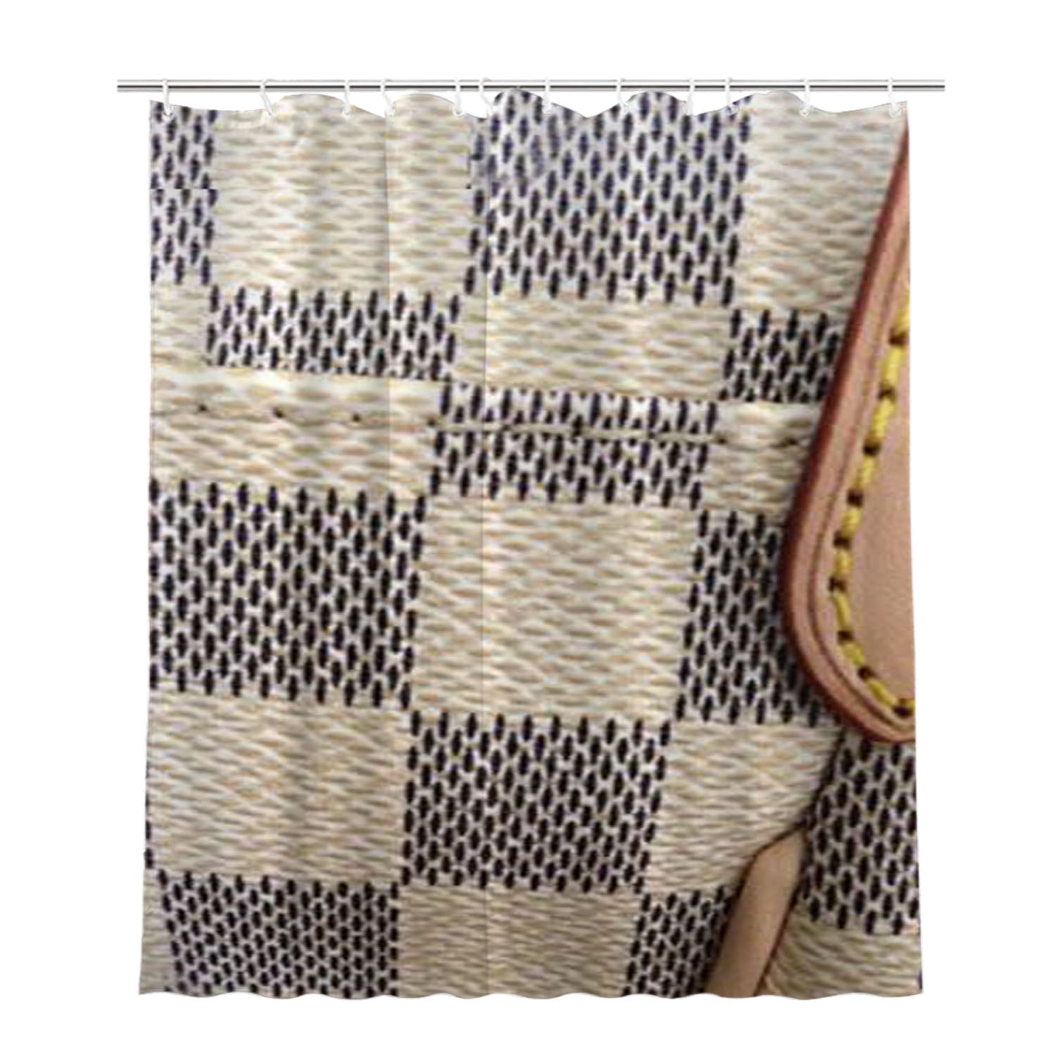 Louis Vuitton Checkered Bathroom Shower Curtain Fabric Waterproof | 66 X 72 Inch