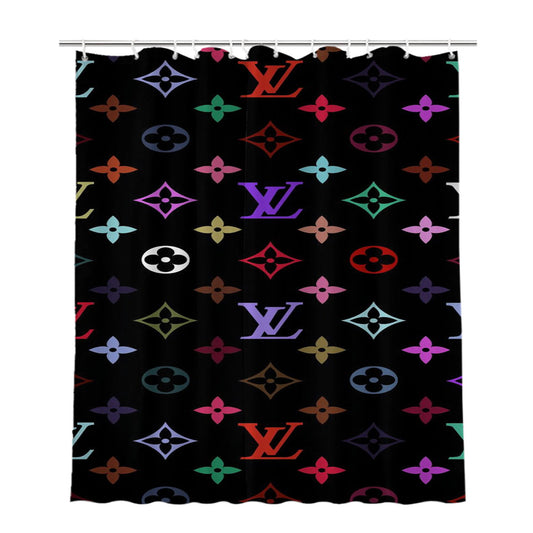 Personalized Louis Vuitton Colorful Shower Curtain Farmhouse Bathroom Decor