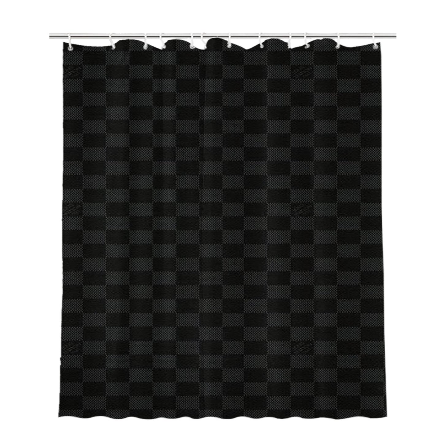 Louis Vuitton Damier Graphite Bathroom Shower Curtain Fabric Waterproof | 66 X 72 Inch