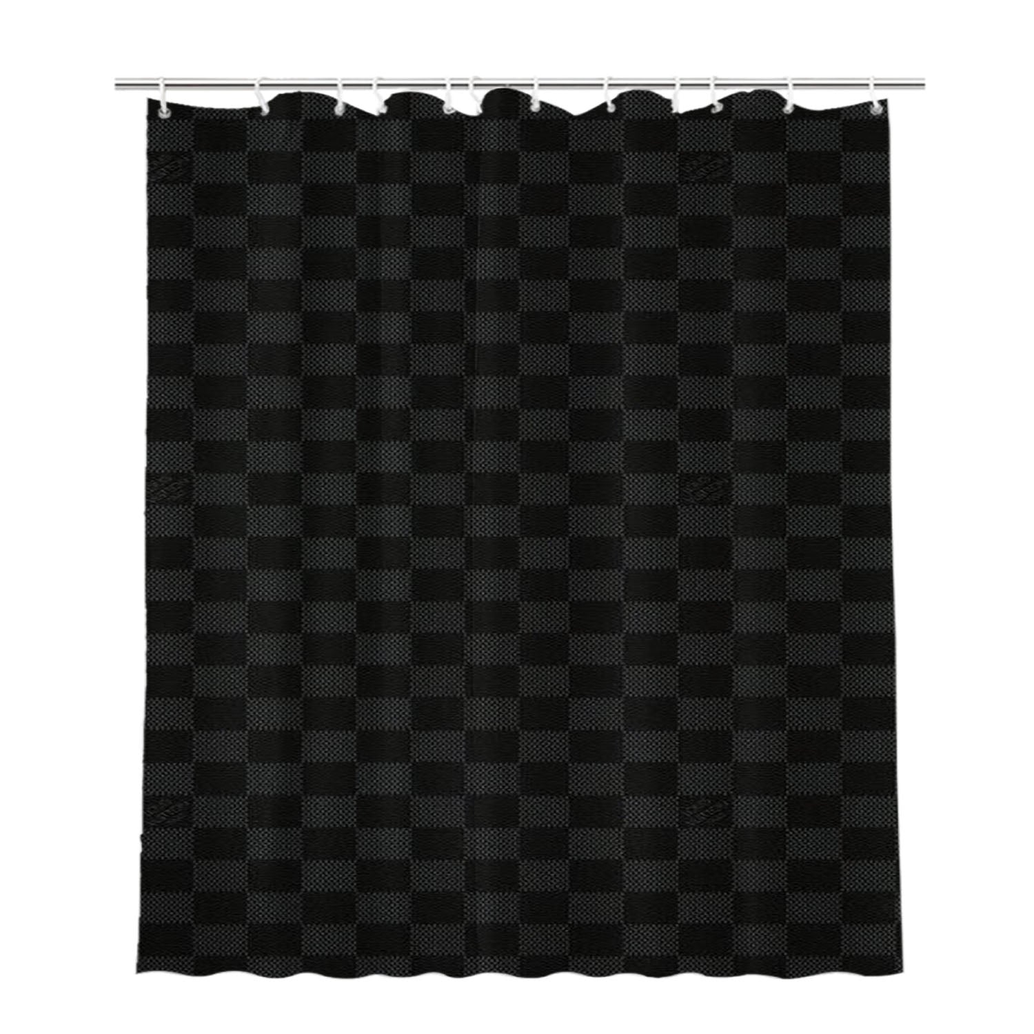 Louis Vuitton Damier Graphite Bathroom Shower Curtain Fabric Waterproof | 66 X 72 Inch