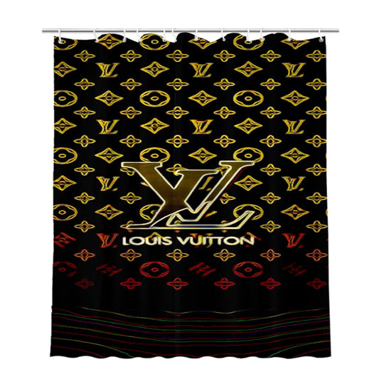 Louis Vuitton Design Bathroom Shower Curtain Fabric Waterproof