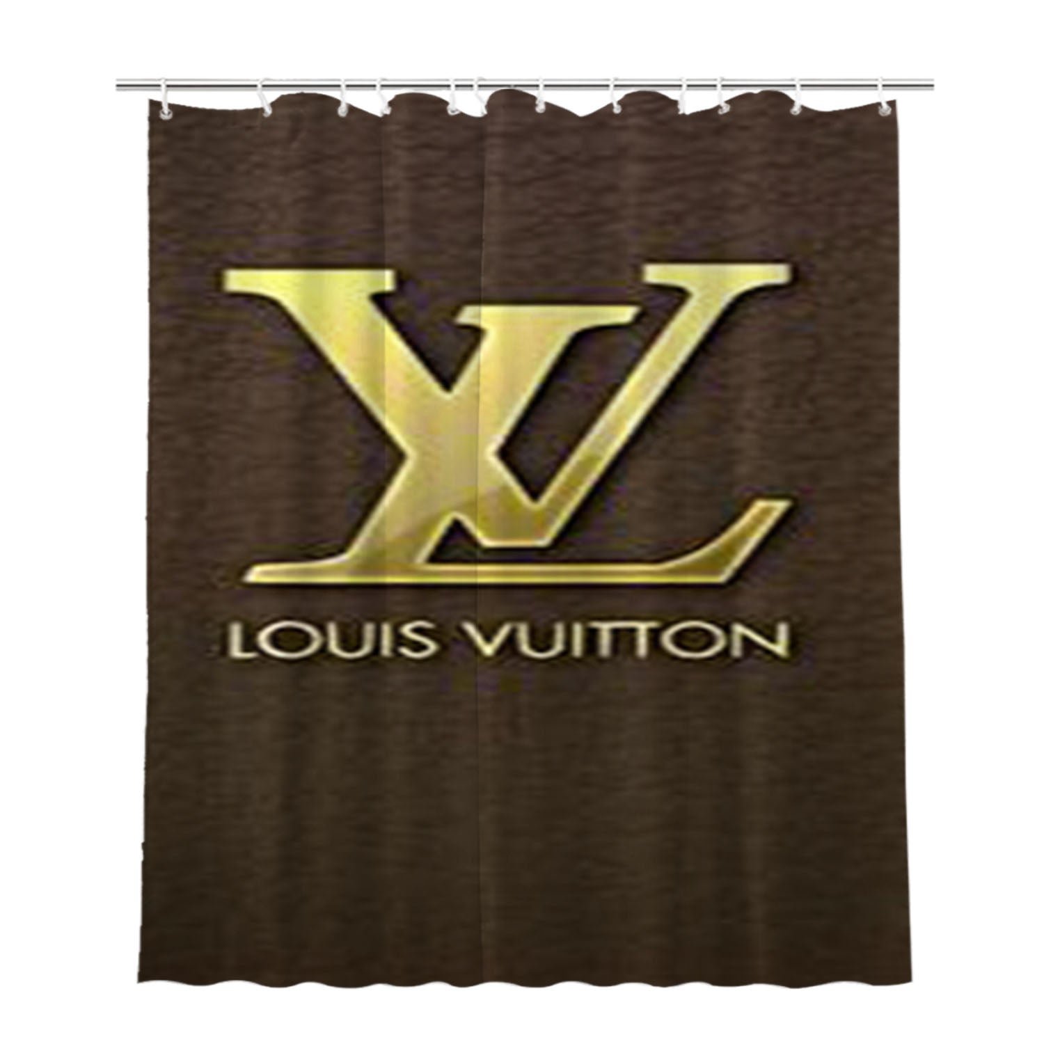 Louis Vuitton Leather Bathroom Shower Curtain Fabric Waterproof | 66 X 72 Inch