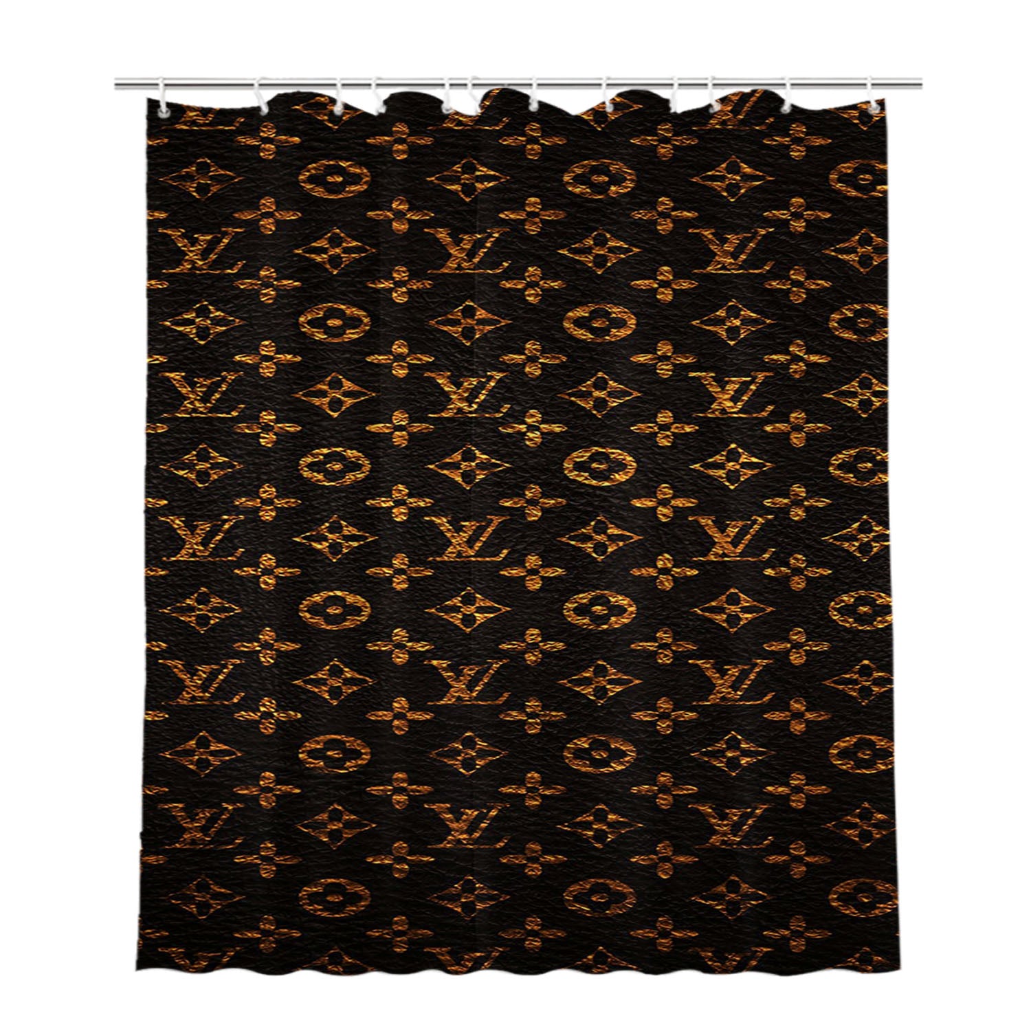 Louis Vuitton Leather Pattern Bathroom Shower Curtain Fabric Waterproof | 66 X 72 Inch