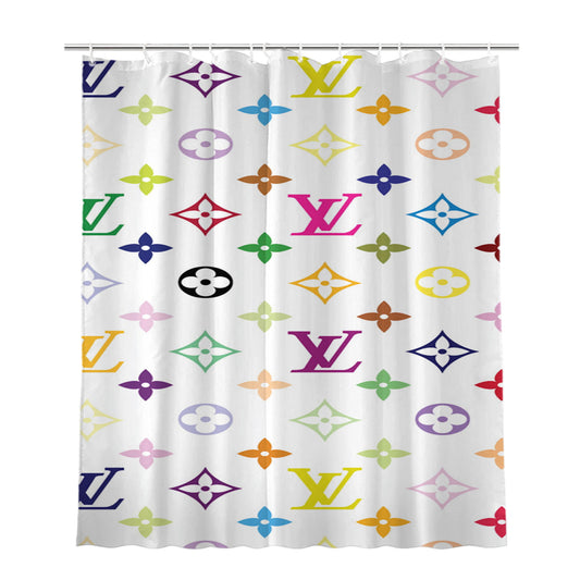Louis Vuitton Multicolor Bathroom Shower Curtain Fabric Waterproof