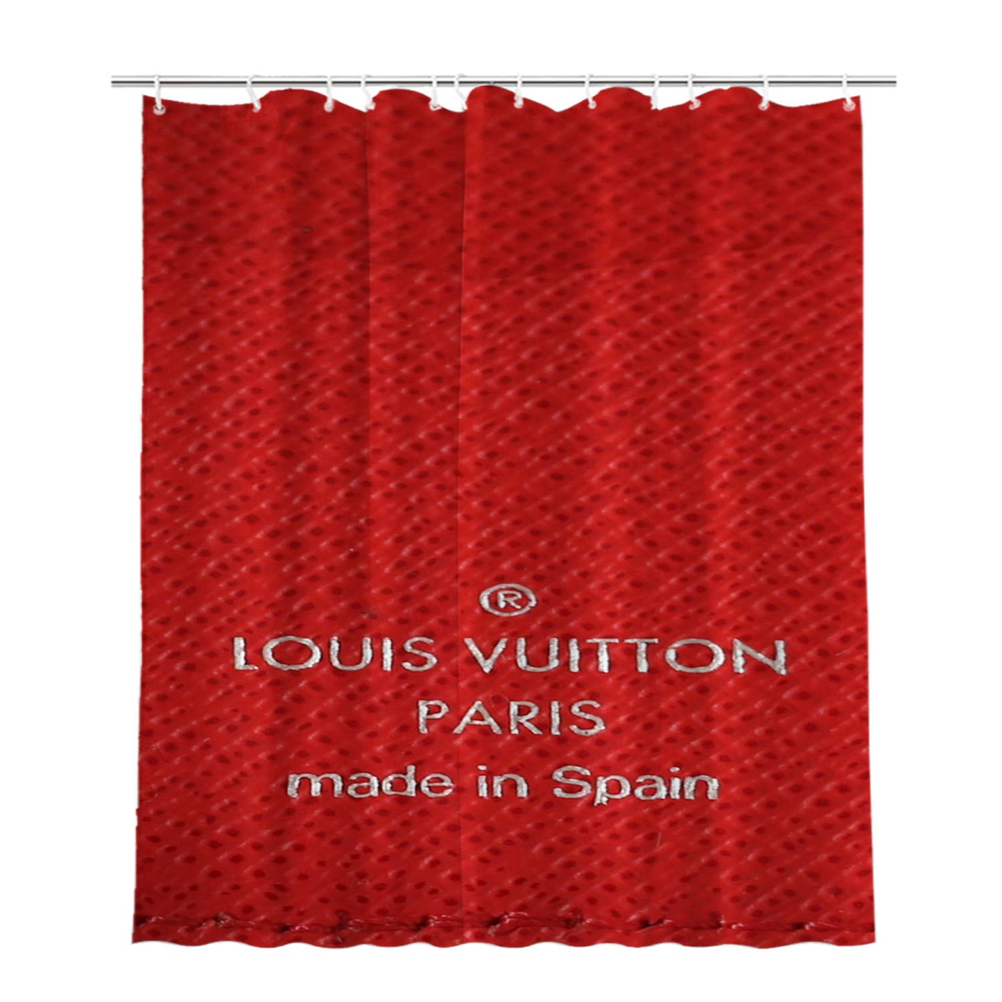 Louis Vuitton Paris Red Leather Bathroom Shower Curtain Fabric Waterproof | 66 X 72 Inch
