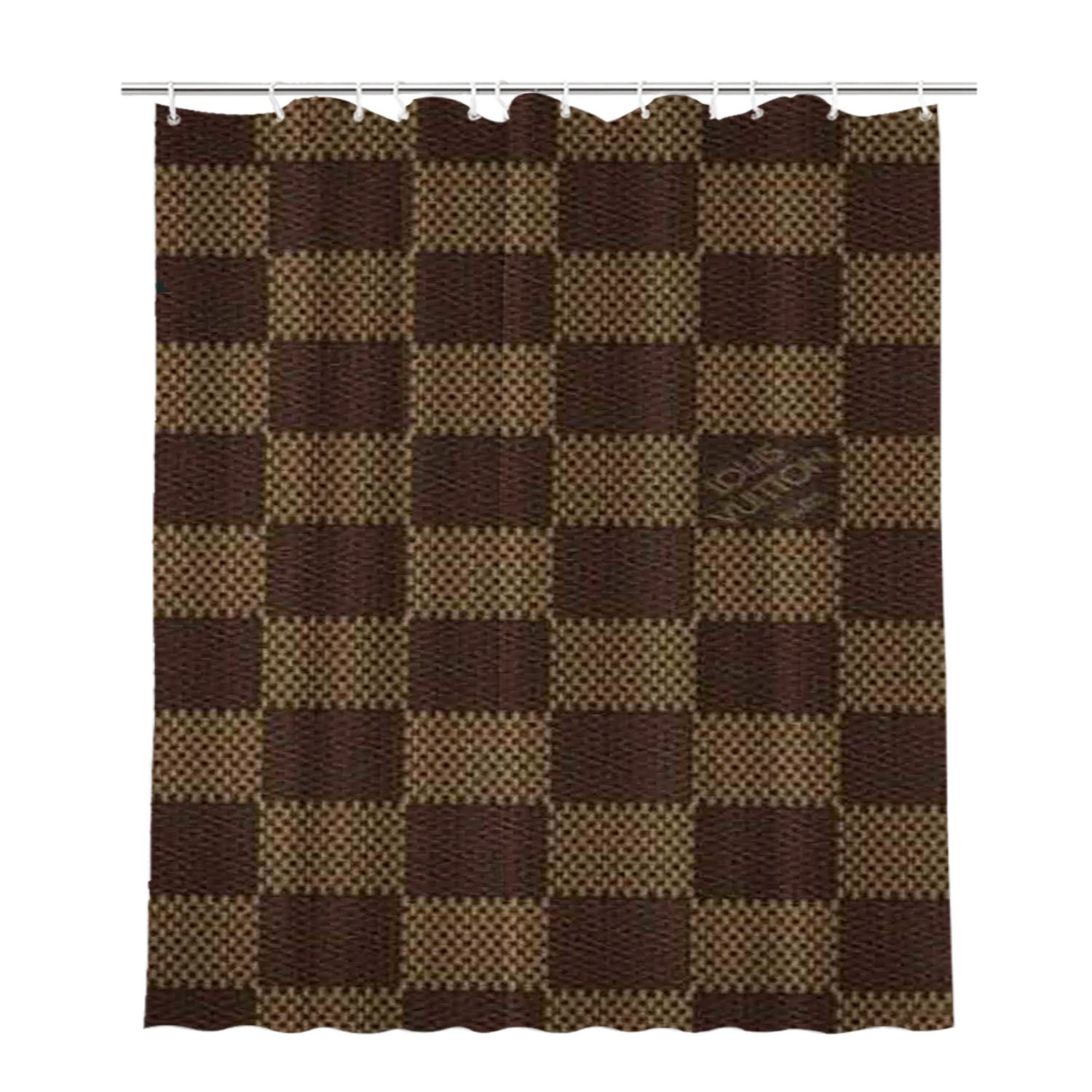 Louis Vuitton Pattern Bathroom Shower Curtain Fabric Waterproof | 66 X 72 Inch