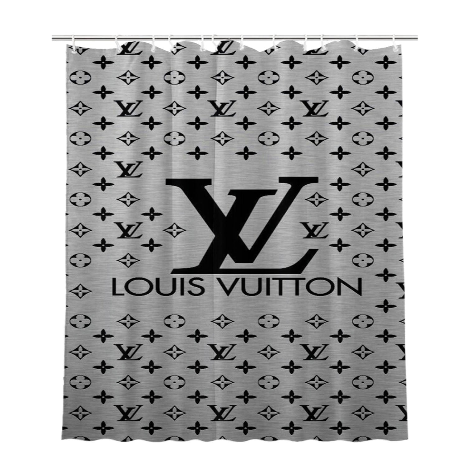 Louis Vuitton Pattern Bray Bathroom Shower Curtain Fabric Waterproof | 66 X 72 Inch