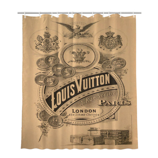Louis Vuitton Vintage Bathroom Shower Curtain Fabric Waterproof