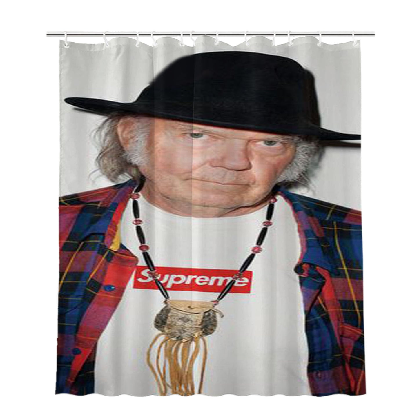 Neil Young For Supreme Bathroom Shower Curtain Fabric Waterproof | 66 X 72 Inch