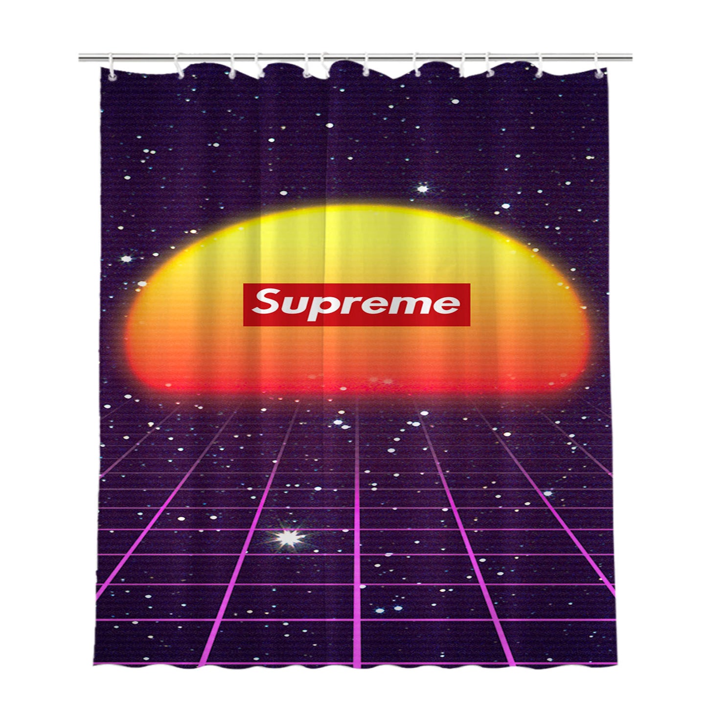 Retro Supreme 2 Bathroom Shower Curtain Fabric Waterproof | 66 X 72 Inch