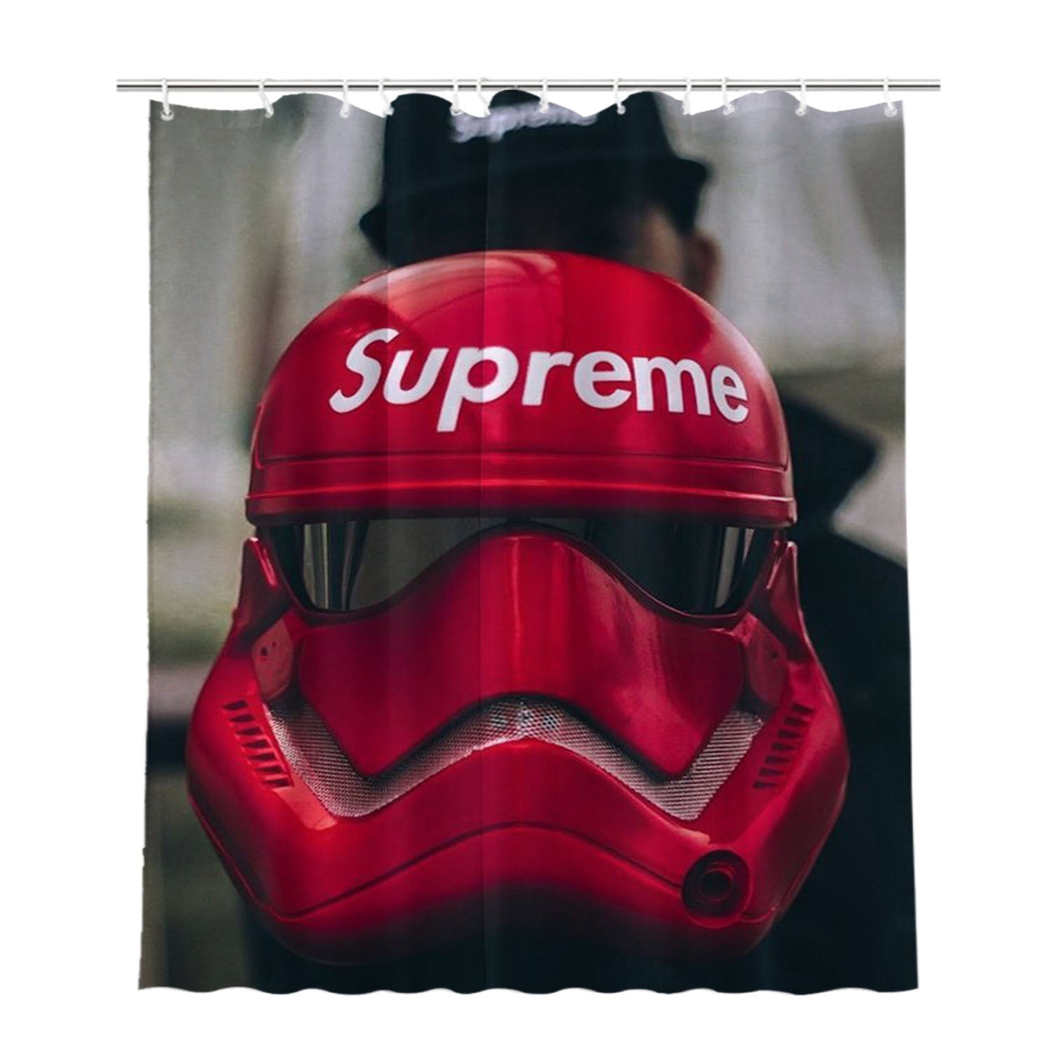 Stormtrooper Supreme Helmet Bathroom Shower Curtain Fabric Waterproof | 66 X 72 Inch