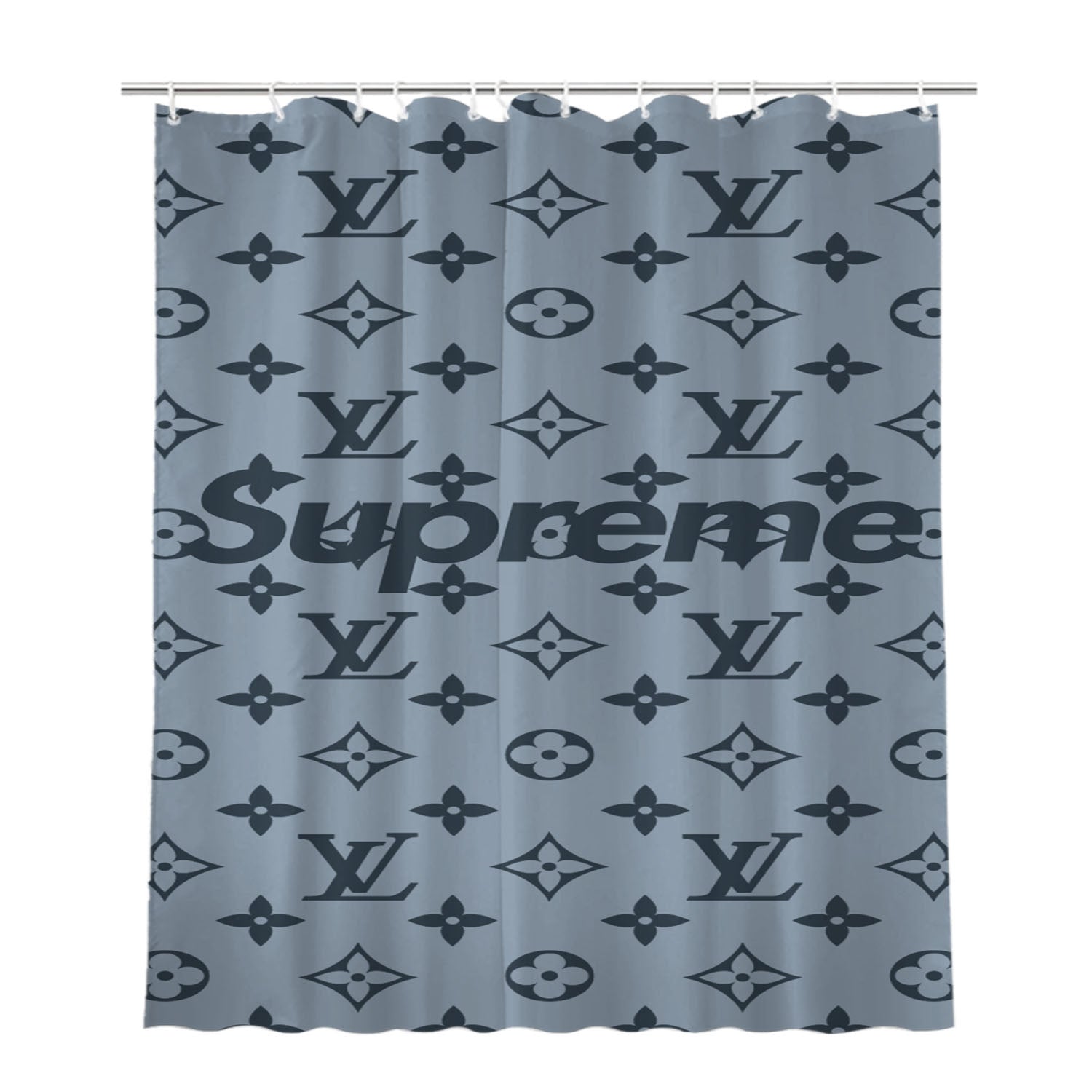 Supareme Louis Vuitton Bathroom Shower Curtain Fabric Waterproof | 66 X 72 Inch