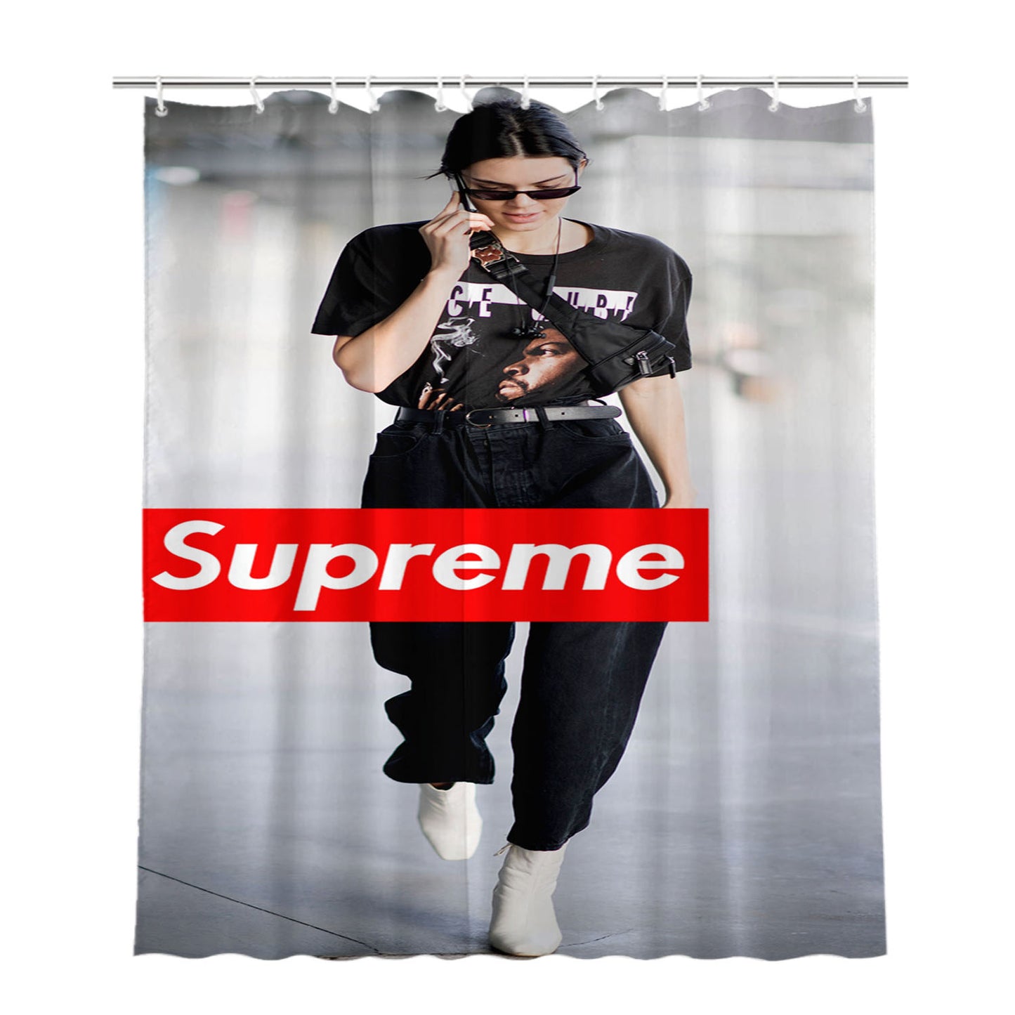 Supreme Kendall Jenner Bathroom Shower Curtain Fabric Waterproof | 66 X 72 Inch