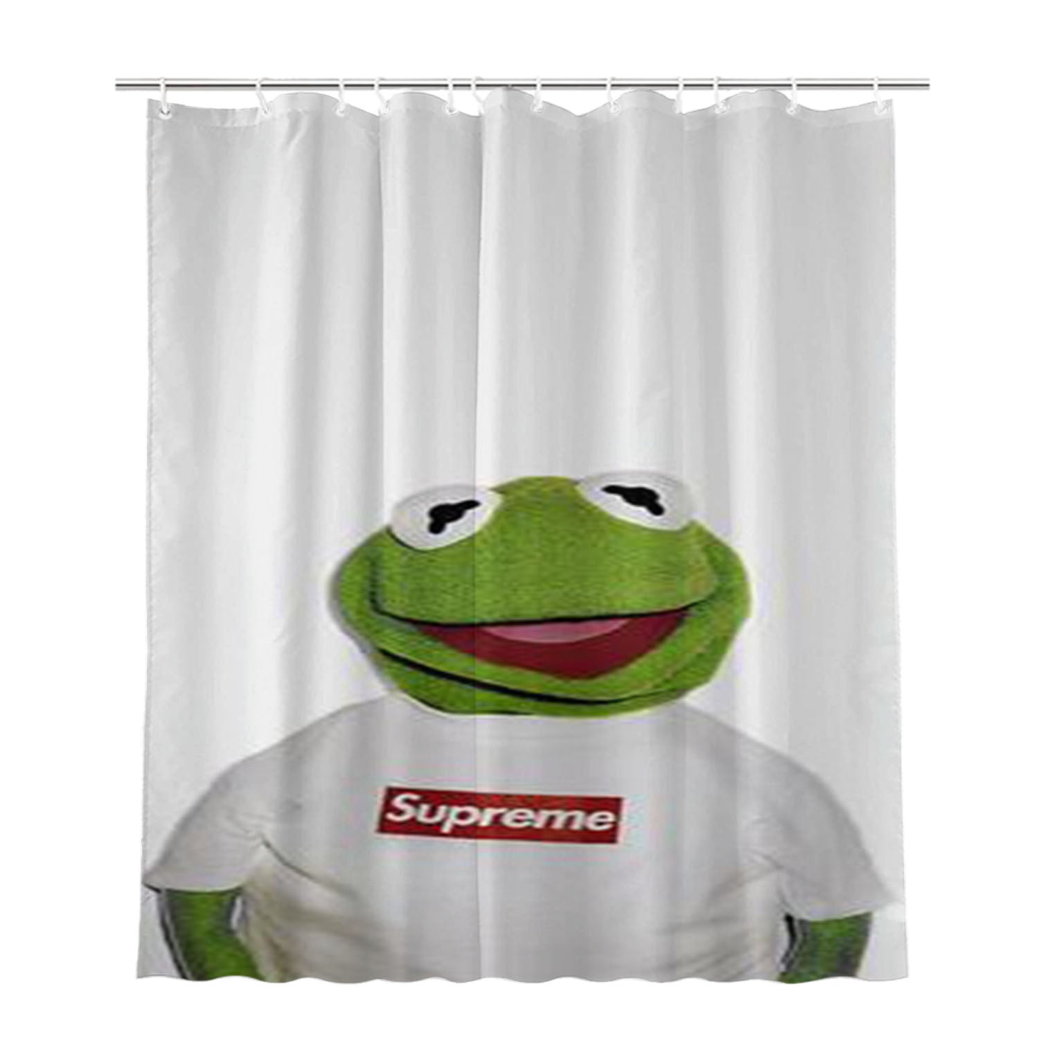 Supreme Kermit Frog Sesame Street Bathroom Shower Curtain Fabric Waterproof | 66 X 72 Inch