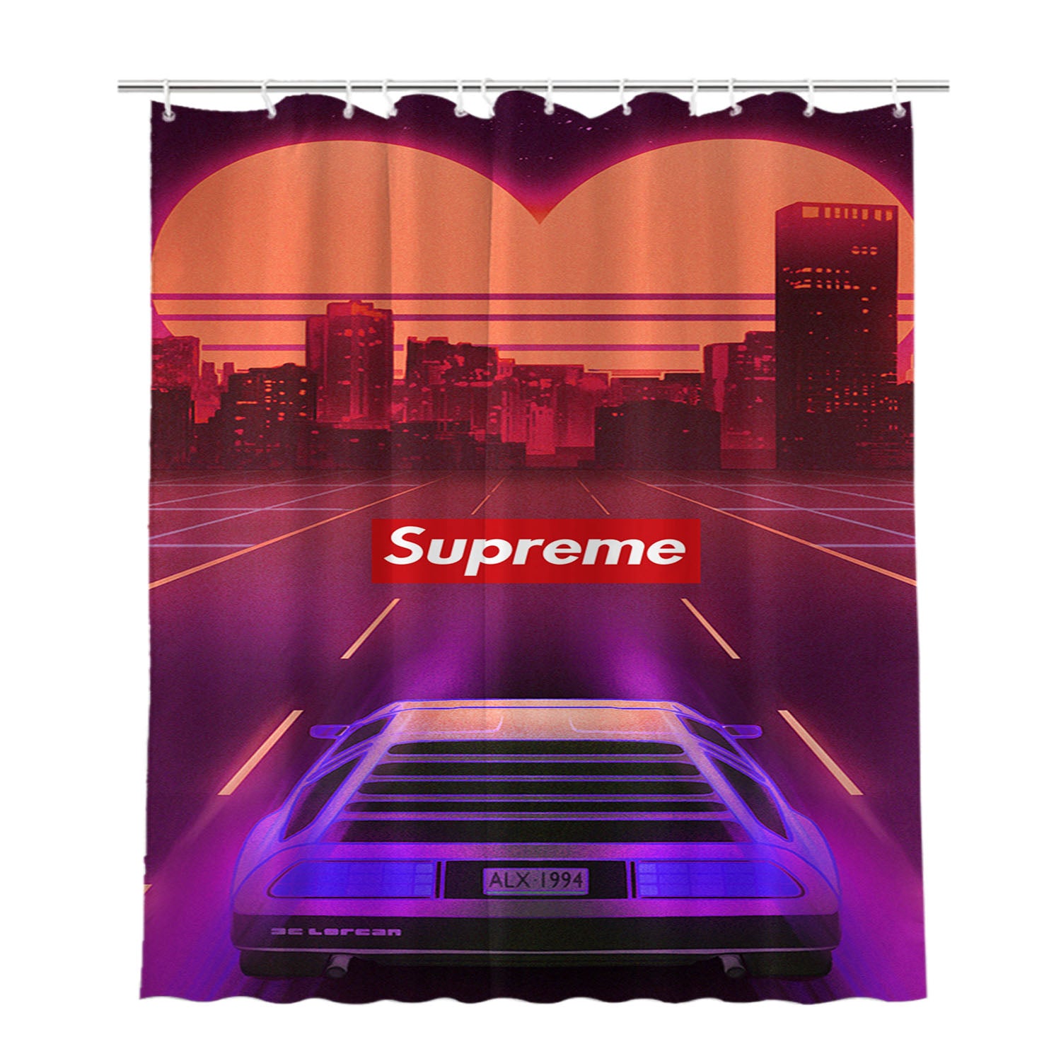 Supreme Love Car Bathroom Shower Curtain Fabric Waterproof | 66 X 72 Inch