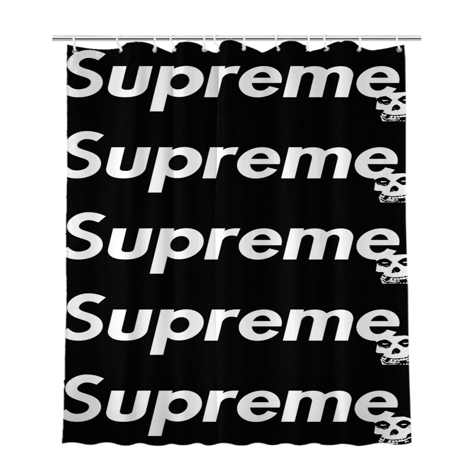 Supreme Skull Bathroom Shower Curtain Fabric Waterproof | 66 X 72 Inch