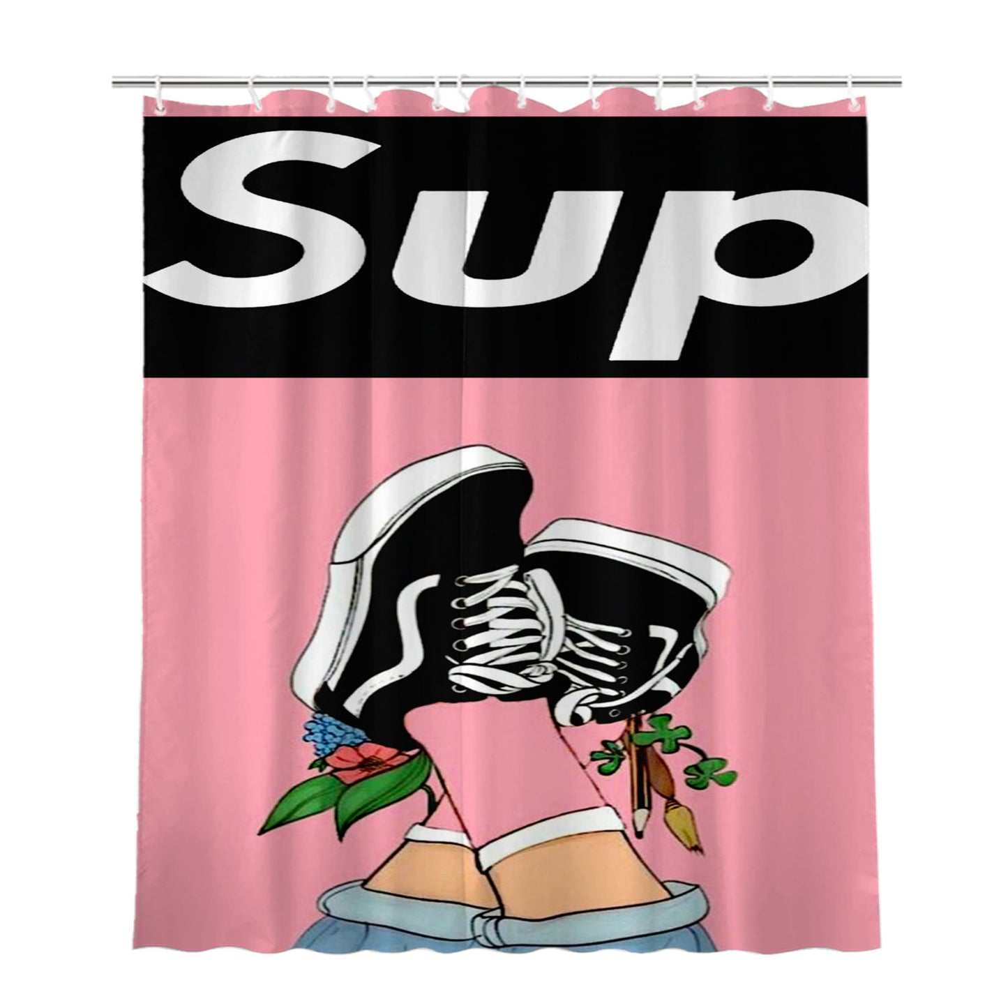 Supreme X Vans Retro Bathroom Shower Curtain Fabric Waterproof | 66 X 72 Inch