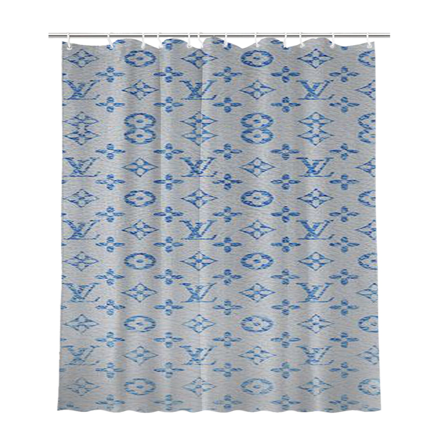 Texture Louis Vuitton Bathroom Shower Curtain Fabric Waterproof | 66 X 72 Inch
