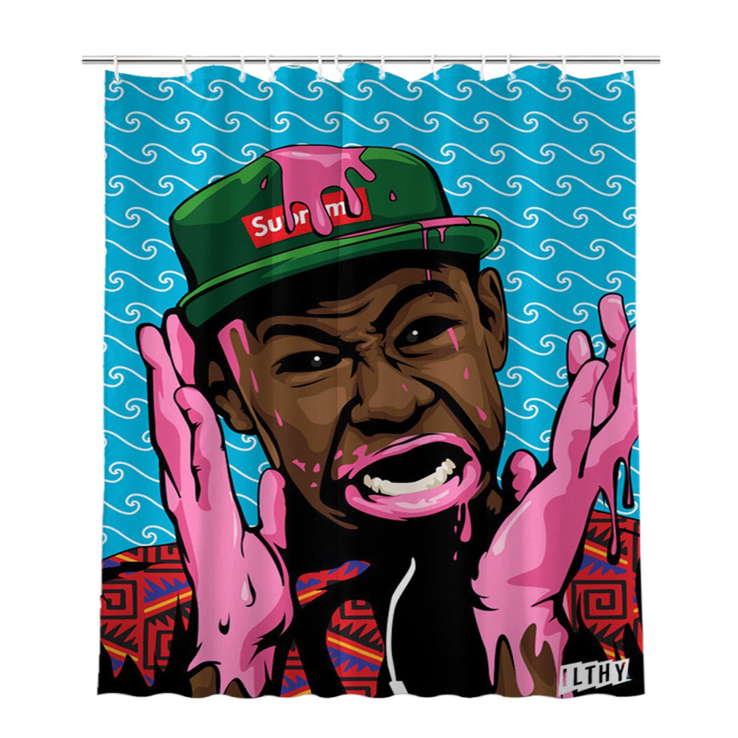Tyler Creator Supreme Bathroom Shower Curtain Fabric Waterproof | 66 X 72 Inch