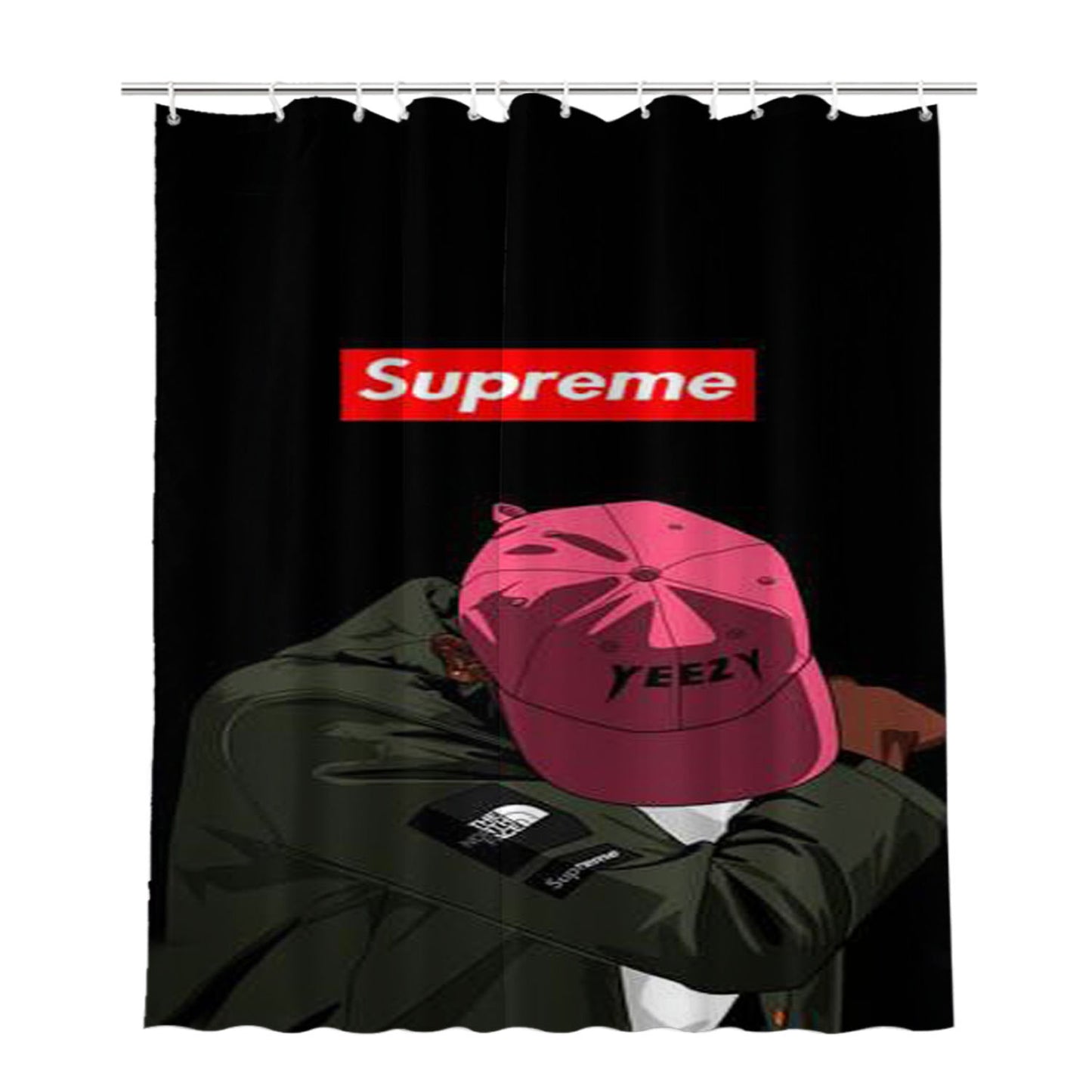 Yeezy Taught Me Supreme Bathroom Shower Curtain Fabric Waterproof | 66 X 72 Inch