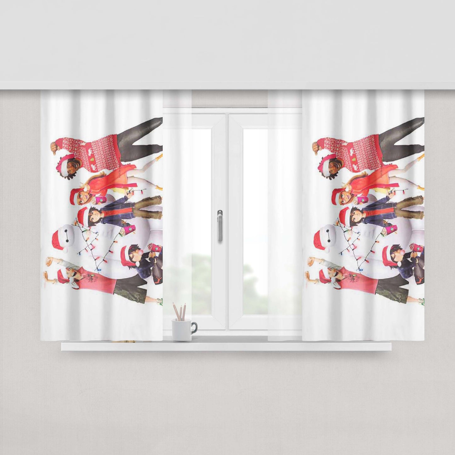 Big Hero 6 Christmas Peach Skin Window Curtains