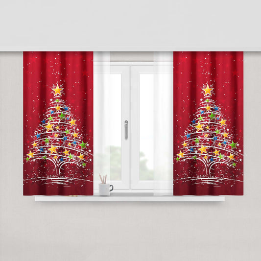 The Christmas Tree Peach Skin Window Curtains
