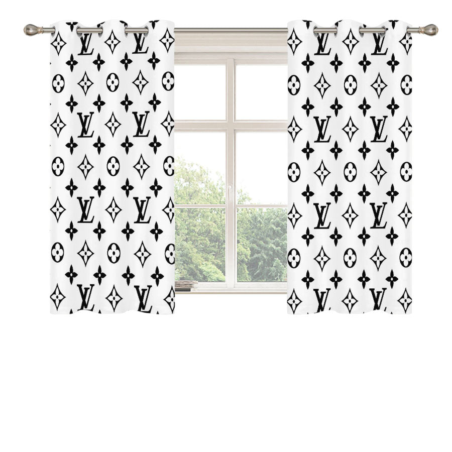 Louis Vuitton Pattern Creative Peach Skin Window Curtains