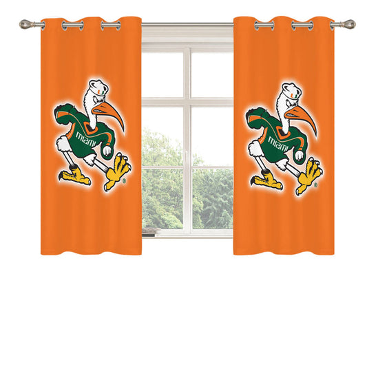 Miami Hurricanes Logo Peach Skin Window Curtains
