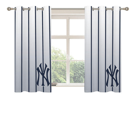 New York Yankees Pattern Peach Skin Window Curtains