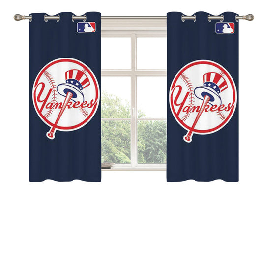 Ny Yankees Big Logo Ball Peach Skin Window Curtains