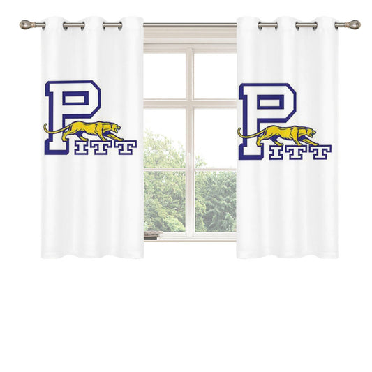 Pitt Panther Logo Peach Skin Window Curtains