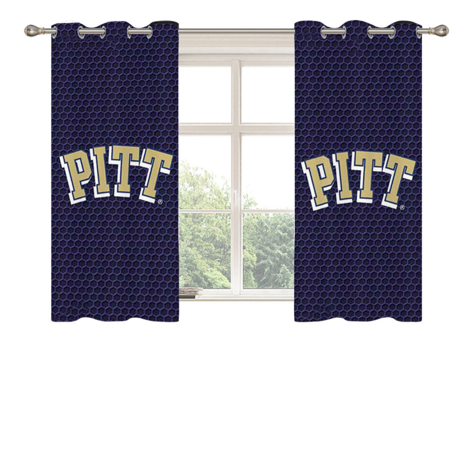 Pitt Panthers Honeycomb Peach Skin Window Curtains