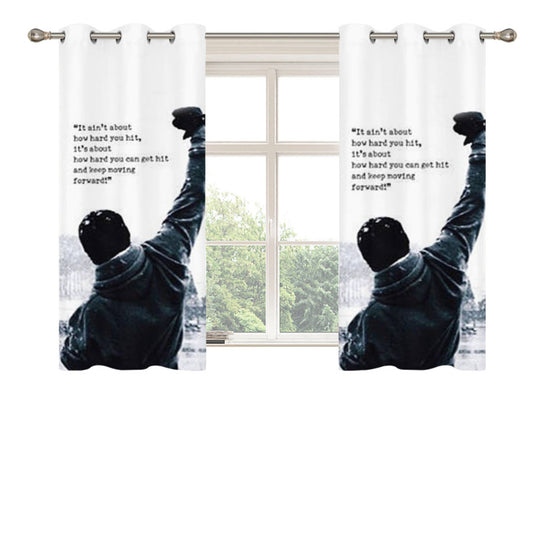 Rocky Balboa Peach Skin Window Curtains
