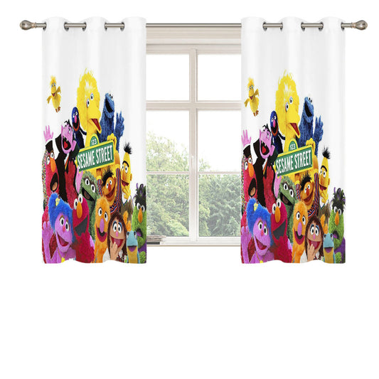 Sesame Street Characters Peach Skin Window Curtains