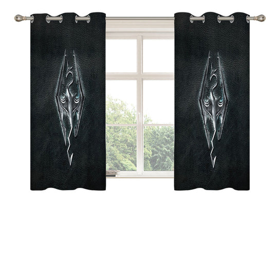Skyrim Logo Peach Skin Window Curtains
